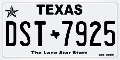 TX license plate DST7925
