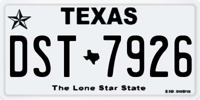 TX license plate DST7926