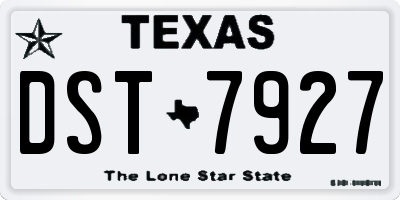 TX license plate DST7927