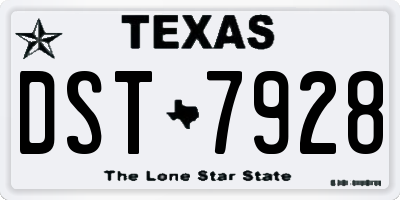 TX license plate DST7928