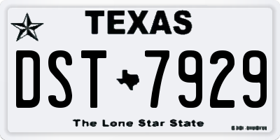 TX license plate DST7929