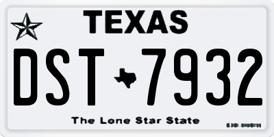 TX license plate DST7932