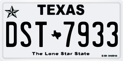 TX license plate DST7933