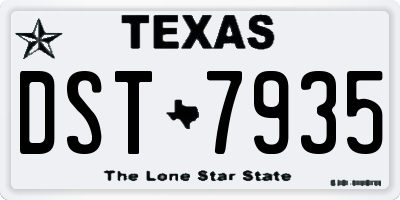 TX license plate DST7935