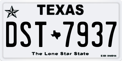TX license plate DST7937