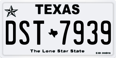 TX license plate DST7939