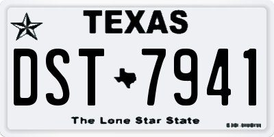 TX license plate DST7941