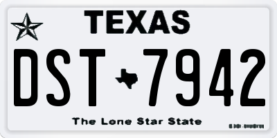 TX license plate DST7942