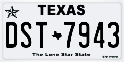 TX license plate DST7943