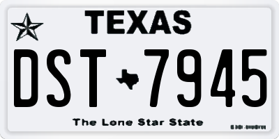 TX license plate DST7945