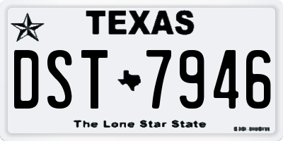 TX license plate DST7946