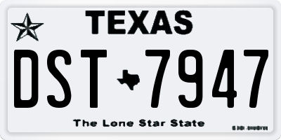 TX license plate DST7947