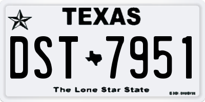 TX license plate DST7951