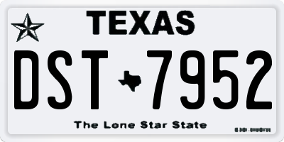 TX license plate DST7952