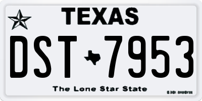 TX license plate DST7953