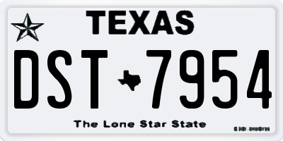 TX license plate DST7954