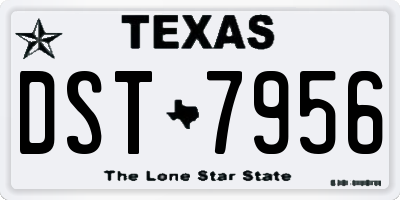 TX license plate DST7956