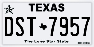 TX license plate DST7957