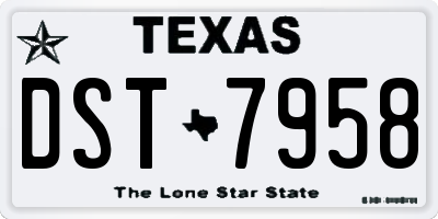 TX license plate DST7958