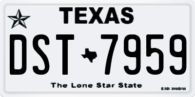 TX license plate DST7959