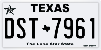 TX license plate DST7961
