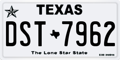 TX license plate DST7962