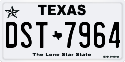 TX license plate DST7964