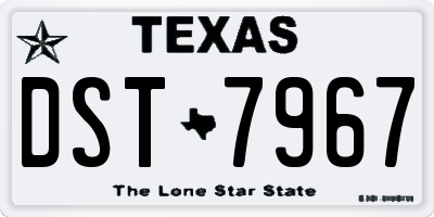 TX license plate DST7967