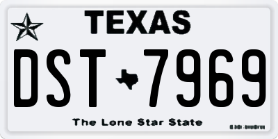 TX license plate DST7969