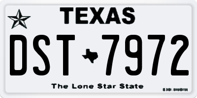 TX license plate DST7972