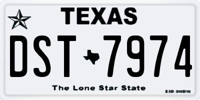 TX license plate DST7974