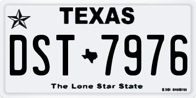 TX license plate DST7976
