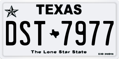 TX license plate DST7977