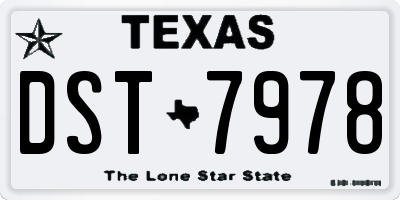 TX license plate DST7978