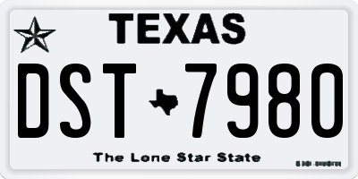 TX license plate DST7980