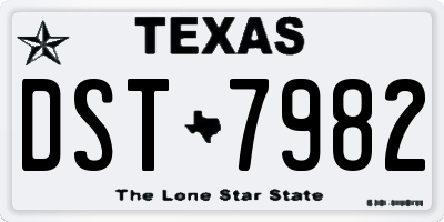 TX license plate DST7982