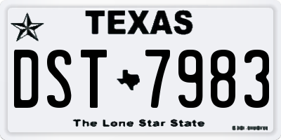 TX license plate DST7983