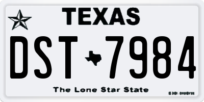 TX license plate DST7984