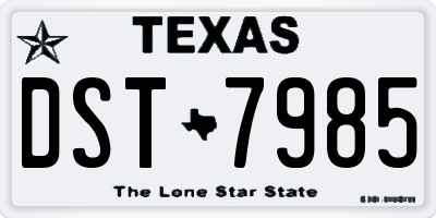 TX license plate DST7985