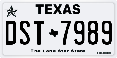 TX license plate DST7989