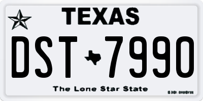 TX license plate DST7990