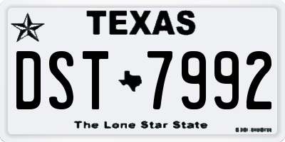 TX license plate DST7992