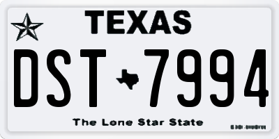 TX license plate DST7994