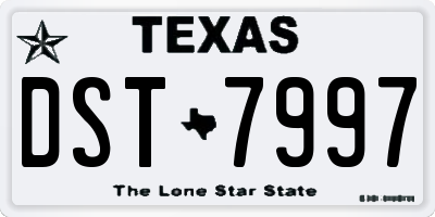 TX license plate DST7997