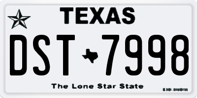 TX license plate DST7998