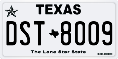 TX license plate DST8009