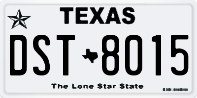 TX license plate DST8015