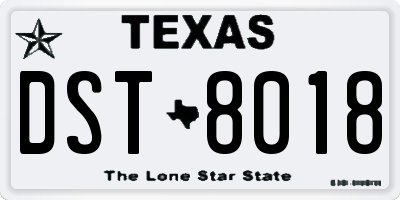 TX license plate DST8018