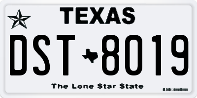 TX license plate DST8019