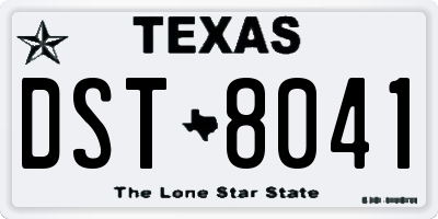 TX license plate DST8041